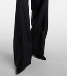 Широкие шерстяные брюки с высокой посадкой Stella McCartney, черный - фото 5