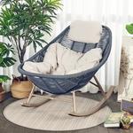 Purple Leaf Кресло-качалка из ротанга aodun с подушкой - фото