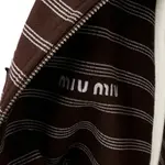 MIU MIU Толстовка с капюшоном на молнии, Dark Brown - фото 6