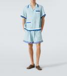 Рубашка из льняной ткани Seedling Stripe Bode, White Blue - фото 2