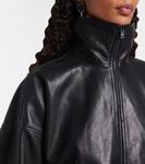 Кожаная куртка с логотипом Acne Studios, черный - фото 4