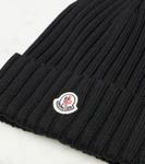 Шапка из натуральной шерсти Logo Moncler, черный - фото 3