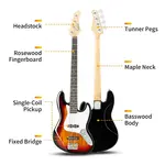 Электрогитара-бас Glarry GJazz - Закат - фото 7