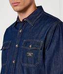 Рубашка мужская Guess Jeans джинсовая с карманами, синий - фото 4