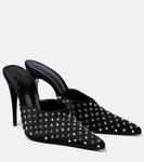 Украшенные атласные мюли Magda Butrym, черный - фото