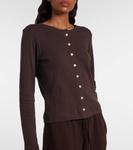 Кардиган из хлопка Pointelle Leset, Choco - фото 3