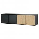 Полка настенная, шпон черный/дуб, 121x32x32 см, BOASTAD IKEA - фото