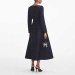 Вязаное платье миди с баской Self-portrait, синий - фото 5