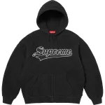 Стеганый свитер с капюшоном на молнии Supreme, коричневый - фото 5