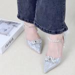 Ainer-cat Ainer cat Slim Heel High Heels 8cm Women's Silver - фото 7