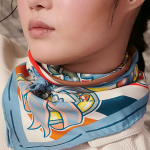 HERMES Шелковый шарф Denim Blue - фото 7