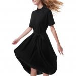 Женское платье с коротким рукавом LACOSTE, черный - фото 5