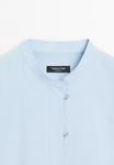 Блуза Massimo Dutti GARMENT WITH STAND COLLAR AND BIB, Light Blue - фото 9