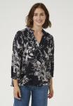 Блуза Kaffe KAISA, Black White Painted Flower/Black - фото