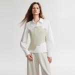 ELLE Рубашка Women's Light Khaki Lapel Moderate - фото 6