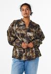 Блуза Zizzi Button-down blouse, Green Camo Aop/Green - фото