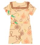 Хлопковый комбинезон в морском стиле Mini Rodini, бежевый - фото 4