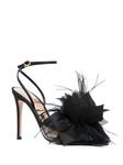 Gianvito Rossi босоножки с перьями, черный - фото 2