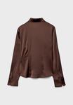 Блуза Stradivarius Button-down blouse, Brown - фото 7