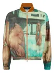 Бомбер с абстрактным принтом Dsquared2, зеленый - фото