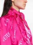 VETEMENTS logo-jacquard tie-neck shirt, розовый - фото 5