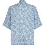 Рубашка с принтом FF FENDI, синий - фото 4