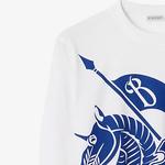 Футболка женская Burberry с рисунком, белый / синий - фото 4