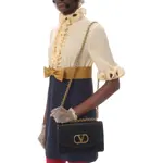 Мини-платье Crepe De Chine с бантом Valentino, синий - фото 7