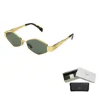 CELINE Солнцезащитные очки с геометрической оправой, Gold - фото