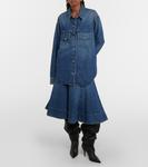 Джинсовая юбка миди lennox Khaite, синий - фото 2