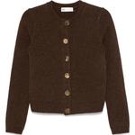 Кардиган Lgo Button вязаный TORY BURCH, коричневый - фото