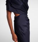 Платье с накидкой и драпировкой Stella McCartney, Ink - фото 5