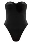 Balenciaga купальник с вырезом в форме сердца и логотипом, черный - фото