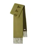 Двусторонний шарф с логотипом Burberry, зеленый - фото 3