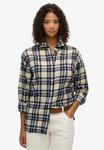 Блуза Superdry & Co Button-down blouse, Cream Navy Check/Blue - фото 5