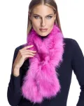 Шарф из меха лисы в стиле пэчворк цвета фуксии Maximilian - фото 3