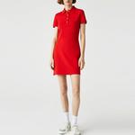 Платье с короткими рукавами женское оранжевое Lacoste - фото 3