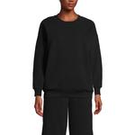 Женский свитшот с круглым вырезом современного кроя Lands End Lands' End, черный - фото