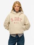 Расслабленный худи Athletic Essentials Superdry, Oat Bran - фото