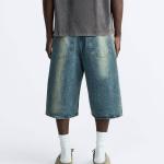 Джинсовые шорты мужские синие Zara, синий - фото 5