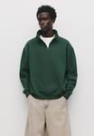 Толстовка PULL&BEAR BASIC QUARTER-ZIP, Dark Green - фото