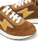 Замшевые кроссовки Bonpoint, Kaki Clair - фото 5