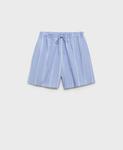 Женские полосатые хлопковые шорты MANGO, Blue - фото