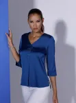 Атласная блузка Creation L, синий - фото