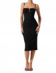 Джайда Бюстье Приталенное Миди Платье черное ASTR - фото