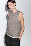 Футболка Massimo Dutti SLEEVELESS WITH DOUBLE TRIM, Grey - фото 3