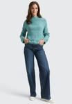 Джемпер TOM TAILOR PULLOVER LOOSE FIT MIT ANTEIL, Teal White Mouline/Teal - фото 2