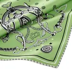Шелковый платок унисекс неоново-зеленый HERMES - фото 2