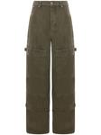 Off-White широкие джинсы карго, зеленый - фото