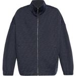 FENDI Монограмма принт молния худи, Blue - фото